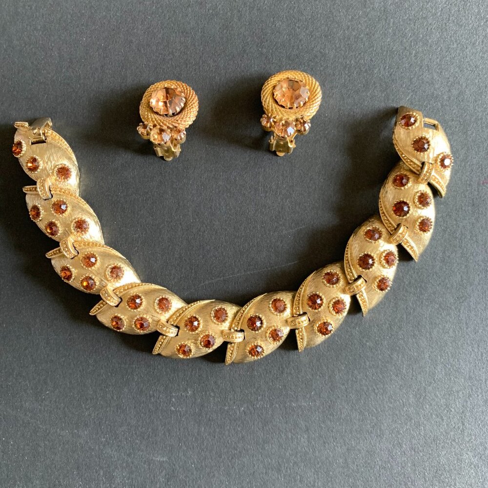 Vintage Topaz Bracelet & Earrings by Lisner Jewelry Co.